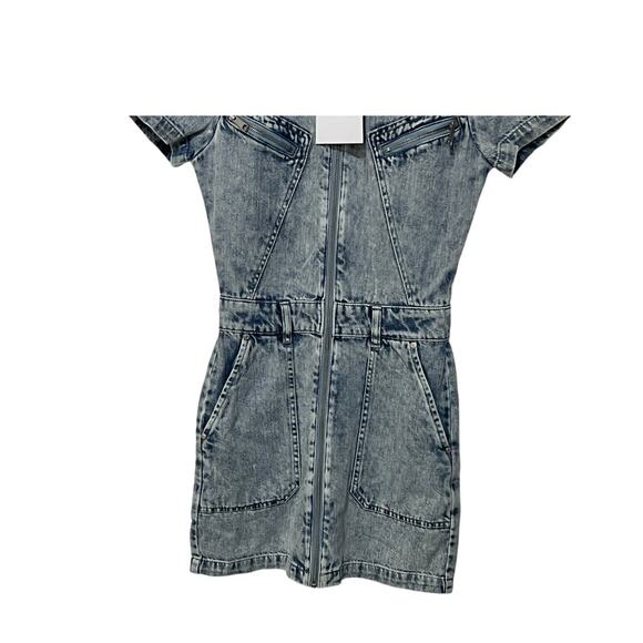 PISTOLA WOMENS XSMALL DENIM BRIX AVIATOR COTTON MINI JEAN DRESS BLUE NEW - Picture 8 of 14
